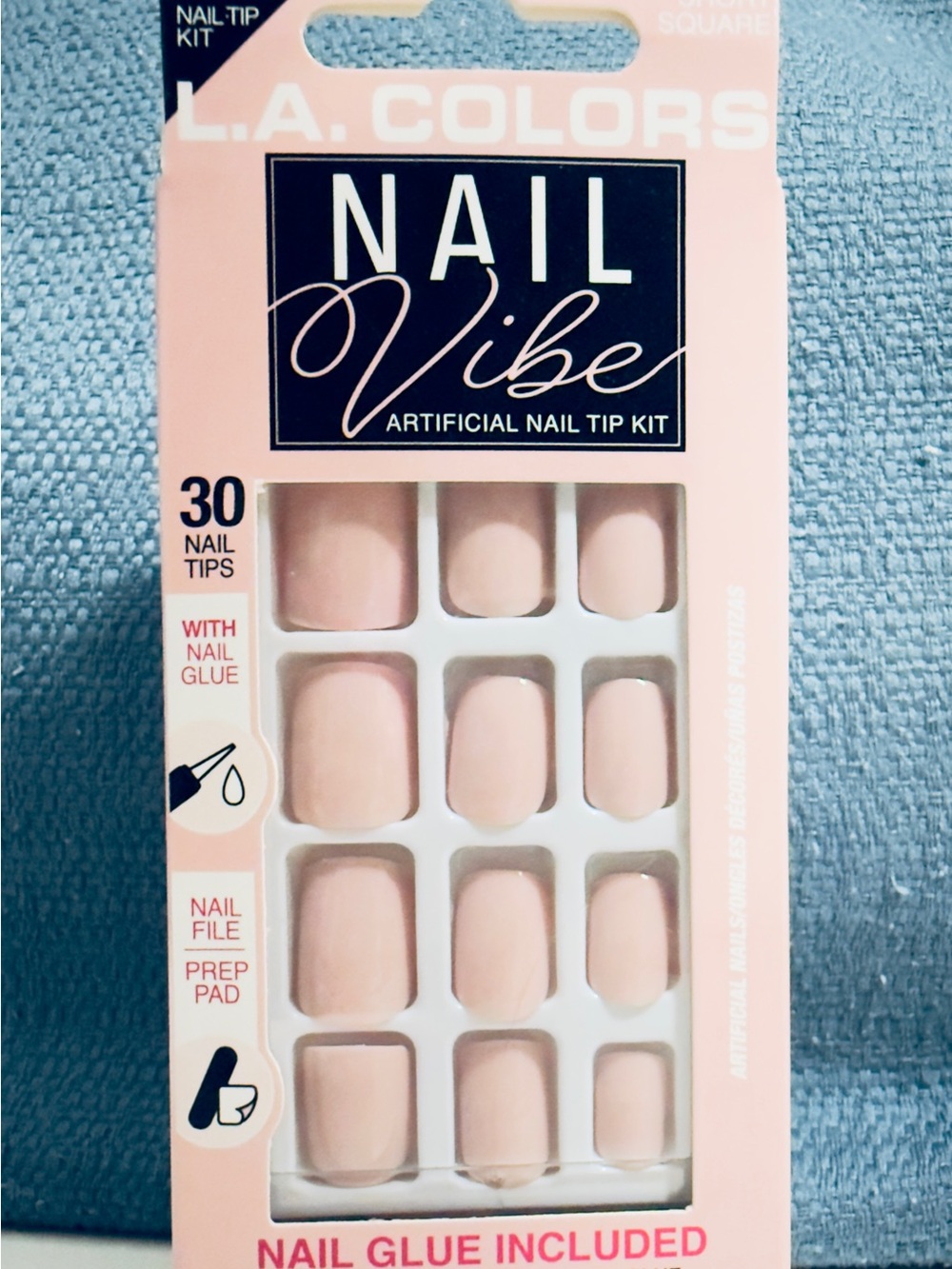 L.A. COLORS Nail Vibe Artificial Nail Tip Kit - Light Pink